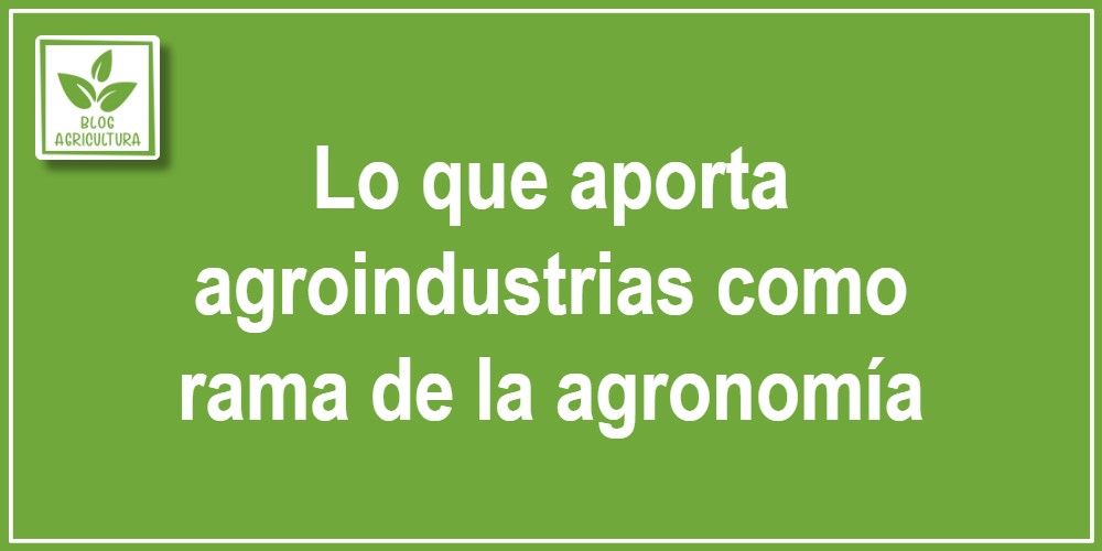 Lo que aporta agroindustrias como rama de la agronomía