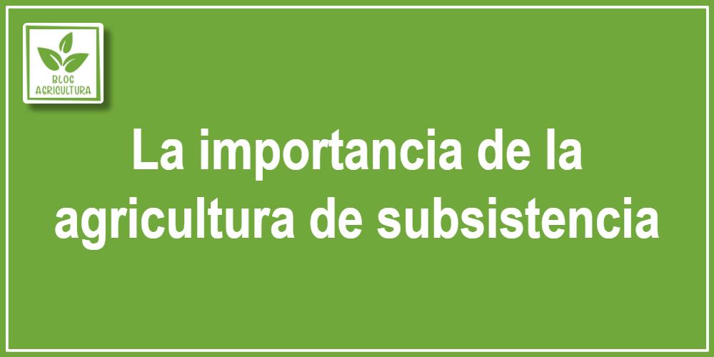 La importancia de la agricultura de subsistencia