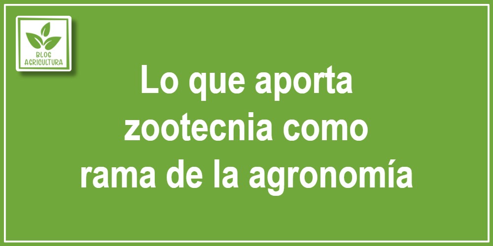 Lo que aporta zootecnia como rama de la agronomía