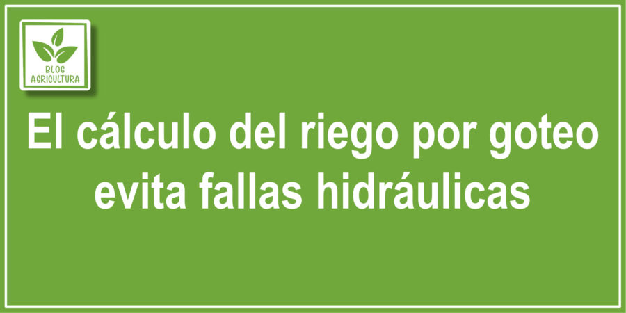 El cálculo del riego por goteo evita fallas hidráulicas